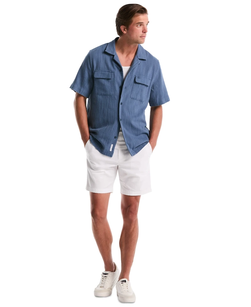 Original Penguin Men's Textured Camp-Collar Shirt