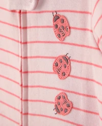 Carter's Baby Girls' Ladybug Striped Snug-Fit One-Piece Pajama