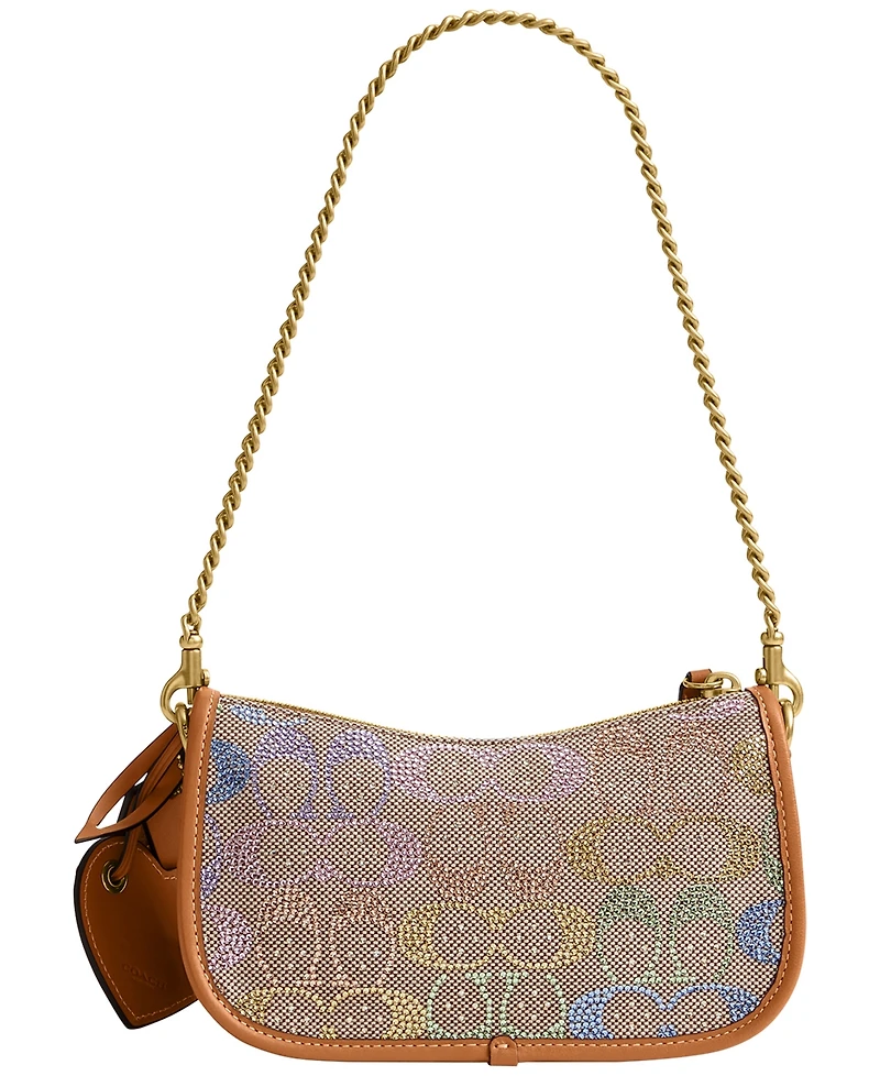 Coach Swinger Mini Crystal Signature Jacquard Shoulder Bag 20