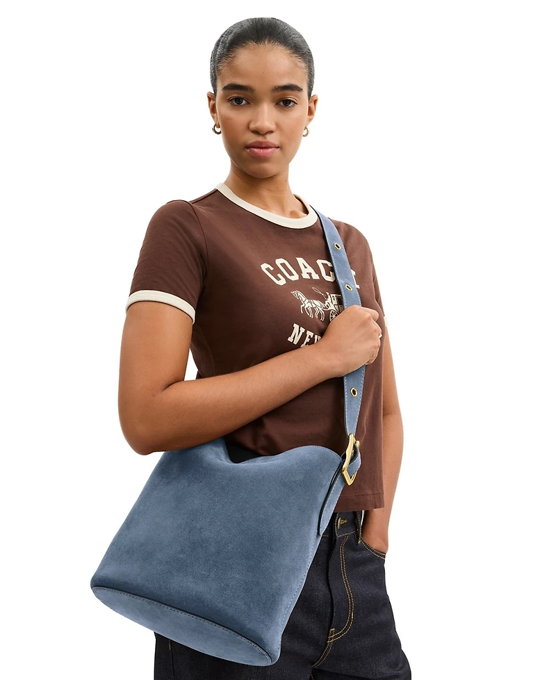 Coach Bleecker Medium Suede Bucket Bag
