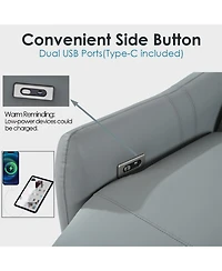 Streamdale Furniture Power Recliner, Wall Hugging, Zero Wall, Electric, Blue-gray