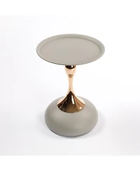 Streamdale Modern Round Coffee Table, Metal Pedestal Table for Small Spaces