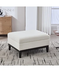 Streamdale Furniture 33.86" Ivory Boucle Storage Ottoman/Coffee Table