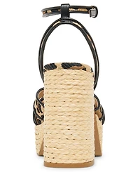 Dolce Vita Women's Danila Two-Piece Block Heel Raffia Dress Sandals