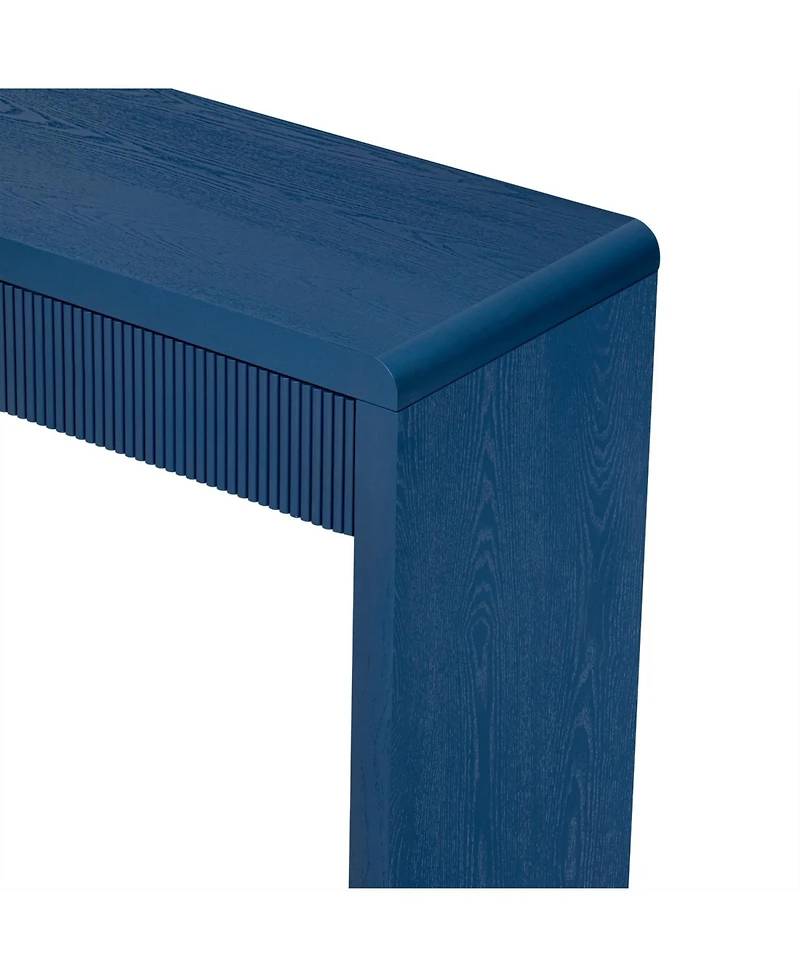 Streamdale Furniture Rustic Console Table - Fluted Drawers, Wood Veneer, Apricot