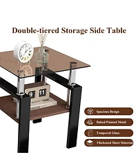 Streamdale Furniture Modern Glass Tea/Coffee Table Set