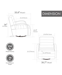 Streamdale Furniture Streamdale Modern Swivel Accent Chair with Wood Armrests