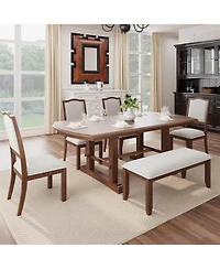Streamdale Furniture Extendable Wood Dining Set with 4 Chairs & Bench