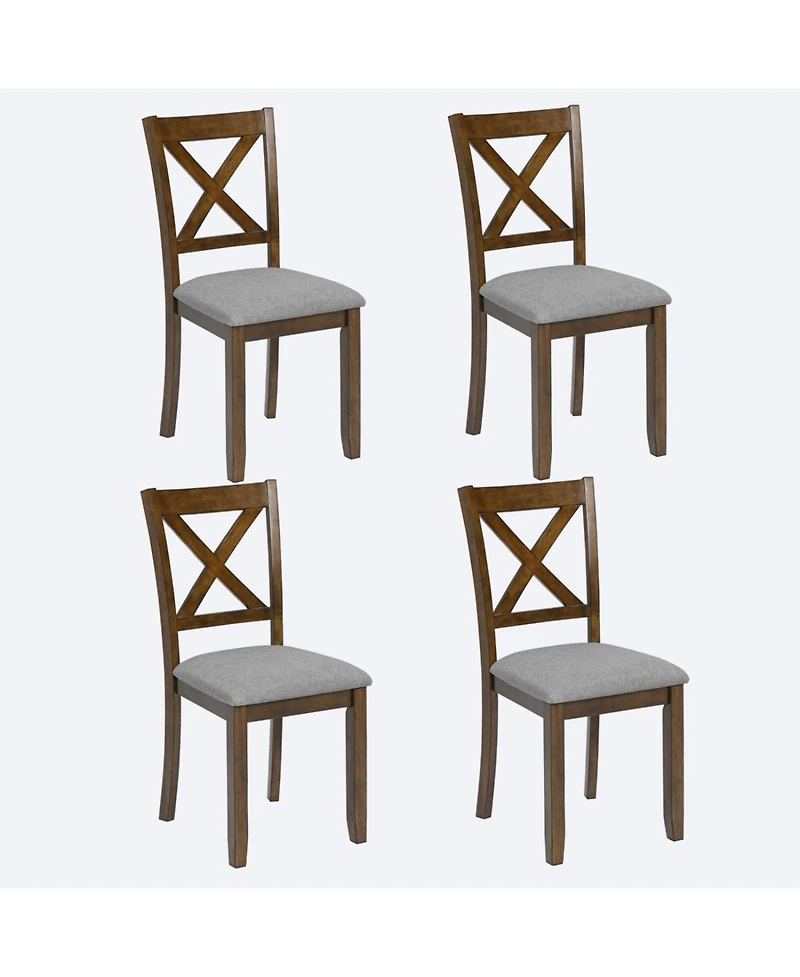Streamdale Furniture Walnut Dining Chairs Set of 4