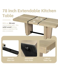 Streamdale Furniture Streamdale Farmhouse Extendable Dining Table Set with Bench & 4 Chairs