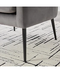 Streamdale Furniture Velvet Open Back Accent Chair, Metal Legs