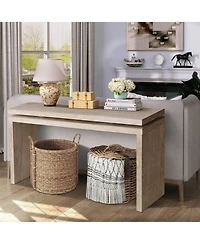 Streamdale Furniture Streamdale 60" Antique Natural Farmhouse Console Table