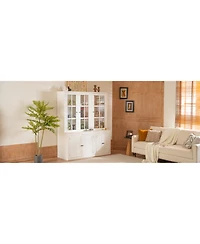 Streamdale Furniture 75" Pantry Cabinet Set, 60" Farmhouse Display Cabinets