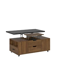 Streamdale Furniture Streamdale Lift-Up Coffee Table Set w/ Stools, Storage & Expanding Dining Top