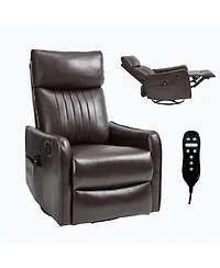 Streamdale Furniture Brown Faux Leather Massage Rocker Recliner
