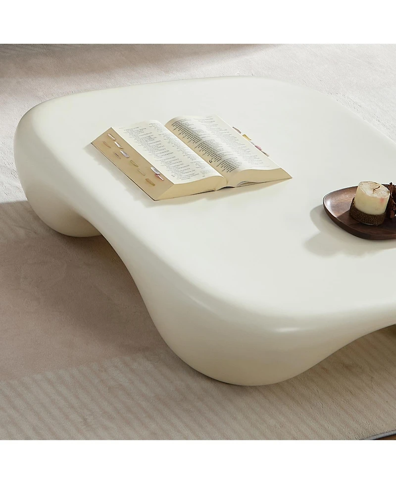 Streamdale Furniture Streamdale Modern Coffee Table Faux Travertine Textured for Livingroom/Office