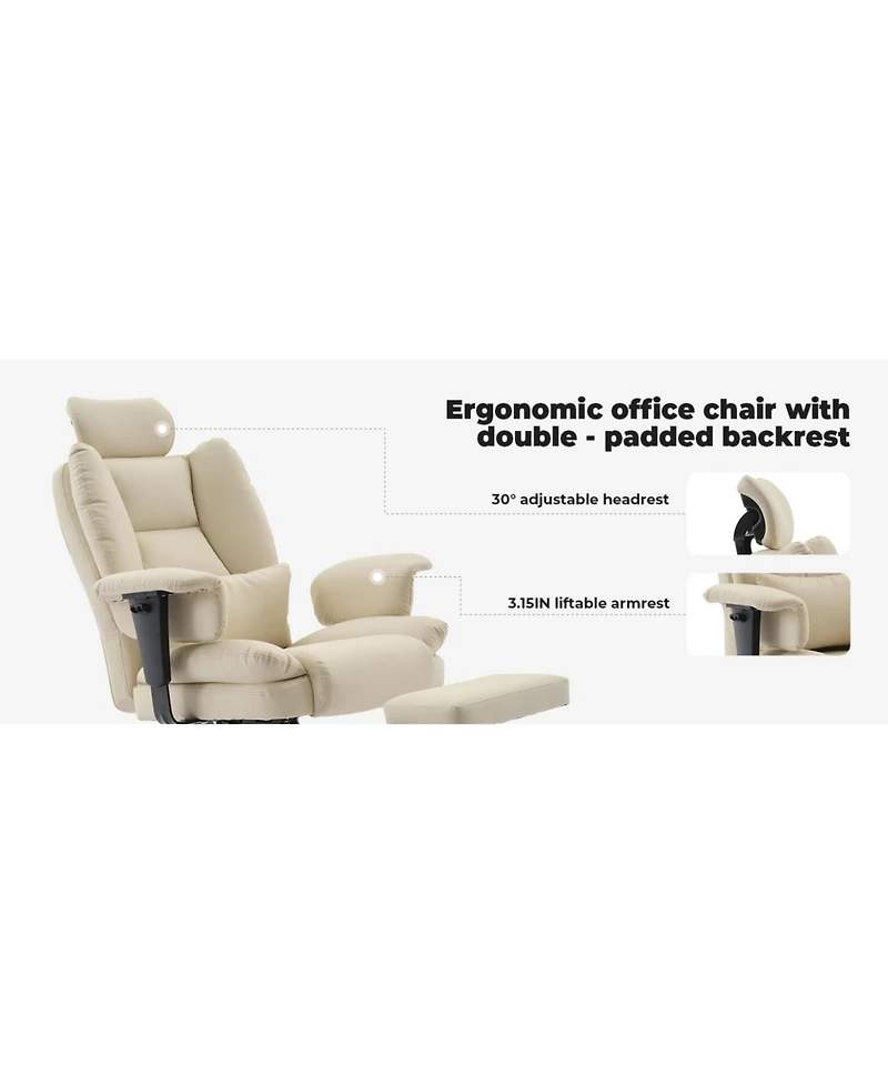 Streamdale Furniture Ergonomic Office Chair 200kg Lumbar Support Beige