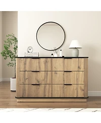 Streamdale Furniture Modern 6-Drawer Mdf Cabinet (47.2x15.7x29.6)