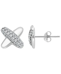 Giani Bernini Pave Cubic Zirconia (1/2 ct. t.w.) X-Shape Post Earrings, Macy's Exclusive