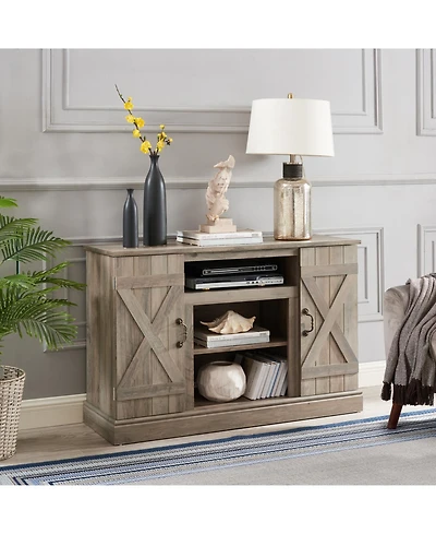 Streamdale Furniture Retro Farmhouse Tv Stand for TVs up to 50" (Gray Wash