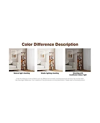 Streamdale Furniture Rotating Wood Bookshelf on Wheels - 5 Tier - Walnut