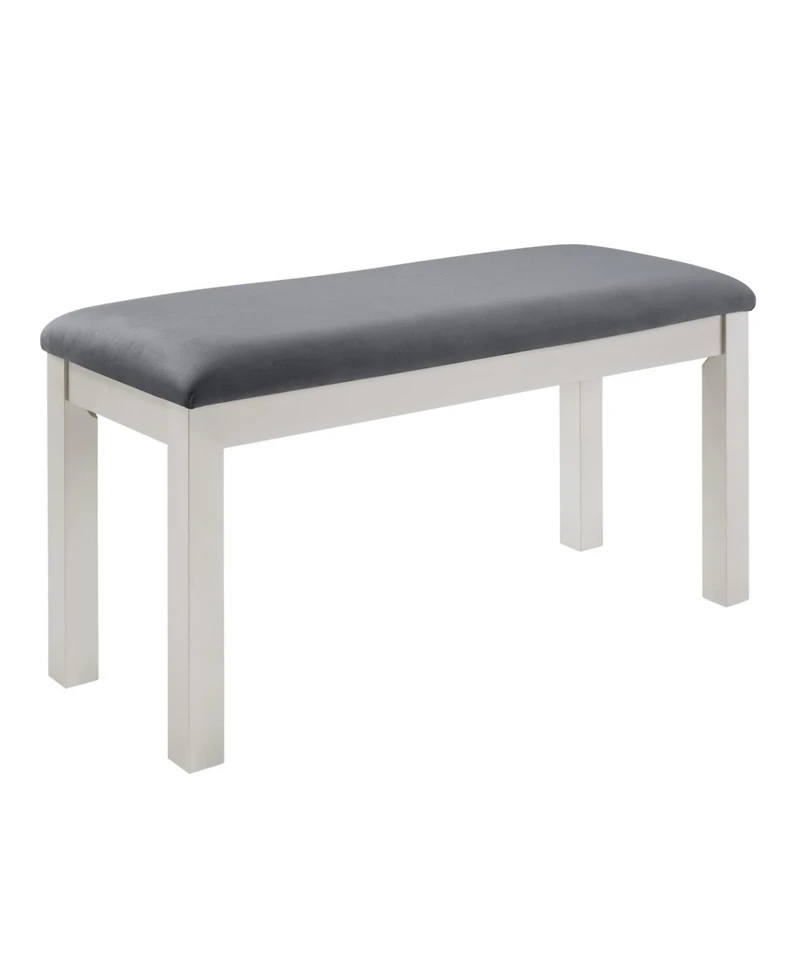 Streamdale Furniture Wooden Dining Table Set with 4 Chairs & Bench - Silver Grey