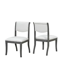 Streamdale Furniture Oak Gray Upholstered Dining Chairs (Set of 2)