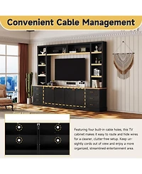 Streamdale Furniture Farmhouse Entertainment Center Wall Unit for 75" Tv