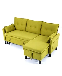 Streamdale Furniture Streamdale Green L-Shaped Sectional Sofa with Storage