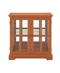 Streamdale Furniture + 1 Pc. + Wood (Dark Oak) + Led Lighting + Curio Cabinet