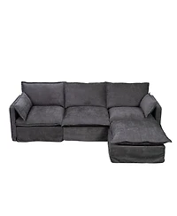 Streamdale Furniture Modern L-Shaped Sectional Sofa with Ottoman
