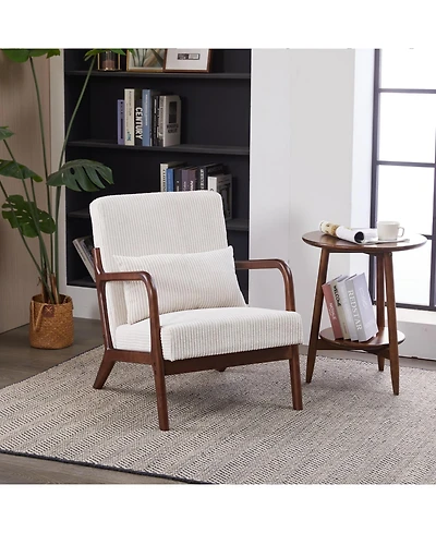 Streamdale Furniture Mid-Century Modern Accent Chair Beige