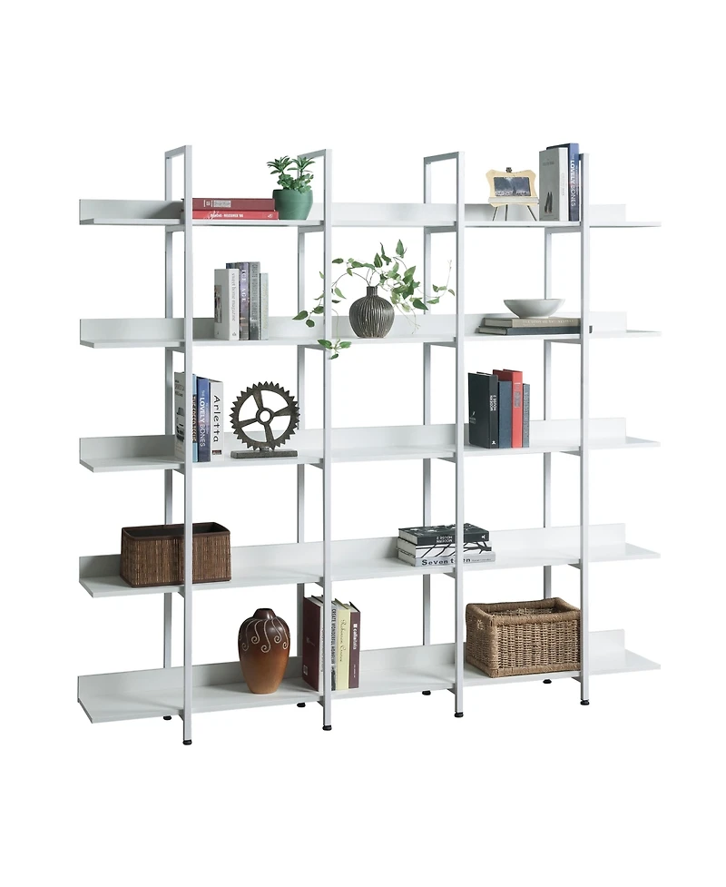 Streamdale Furniture 5 Tier Bookcase, Industrial Style Shelf