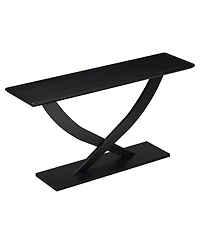 Streamdale Furniture Mira 57" Rustic Console Table with Cross-Legs