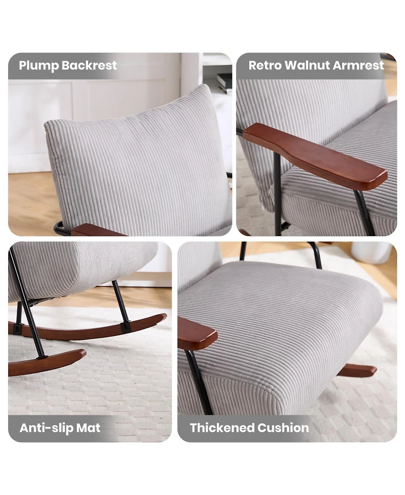 Streamdale Modern Accent Chair Arm Chair Living Room Rocking Chair Metal Frame