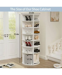 Streamdale 7-Tier Spinning Shoe Rack 360 Revolving Organizer, Fits 28 Pairs