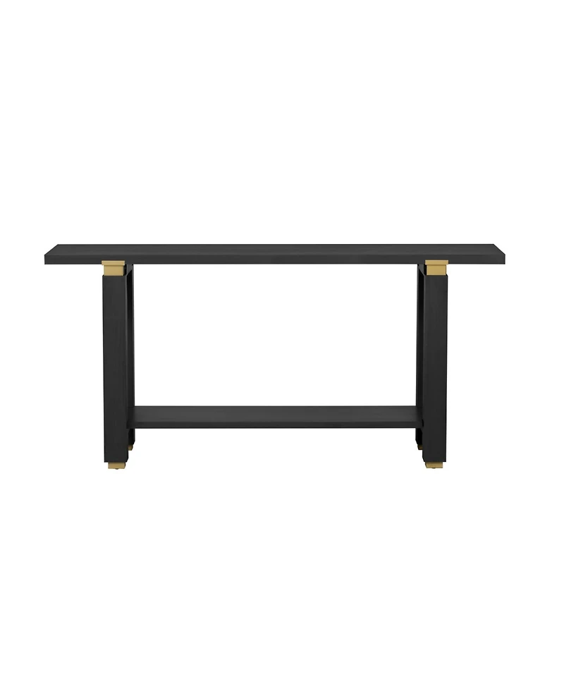 Streamdale Furniture Modern Console Table - Solid Wood Metal Accents Shelf
