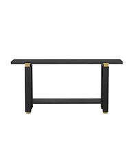 Streamdale Furniture Modern Console Table - Solid Wood Metal Accents Shelf