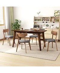 Streamdale Furniture 5-Pc Mid-Century Walnut Dining Set with Chairs