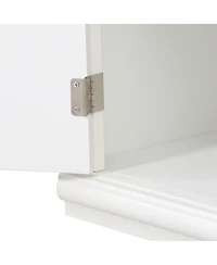 Streamdale Furniture 75" Display Cabinet & Triangle Bookshelves - White