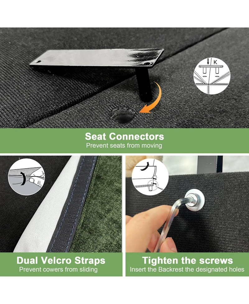 Streamdale Furniture Chenille 3-Seat Sofa with Ottomans
