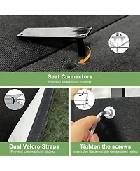 Streamdale Furniture Chenille 3-Seat Sofa with Ottomans