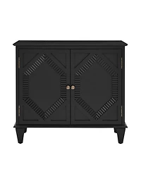 Streamdale Furniture Retro Wooden Sideboard Buffet Cabinet - Black