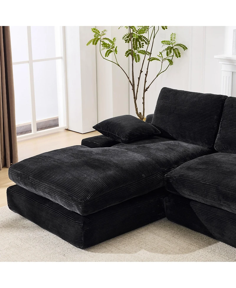 Streamdale Furniture 99" Modular Sectional Sofa Set, Modern Minimalist Couch, Sleeper