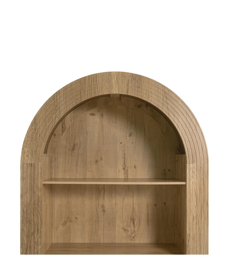 Streamdale Furniture Arched Bookcase, 78.74" Tall, Mid Century Modern, 4-Tier