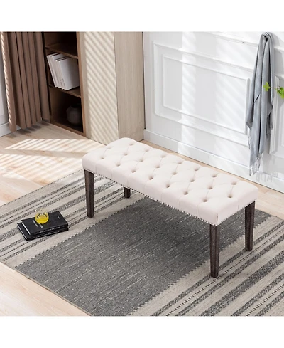 Streamdale Furniture Tufted Velvet Bench Ottoman