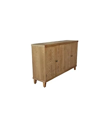 Streamdale 59" Brown Accent Cabinet - 4 Doors, Natural Wood Buffet/Media Console