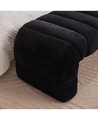 Streamdale Furniture Modern Upholstered Bed Bench, Channel Tufted, Chenille, Black