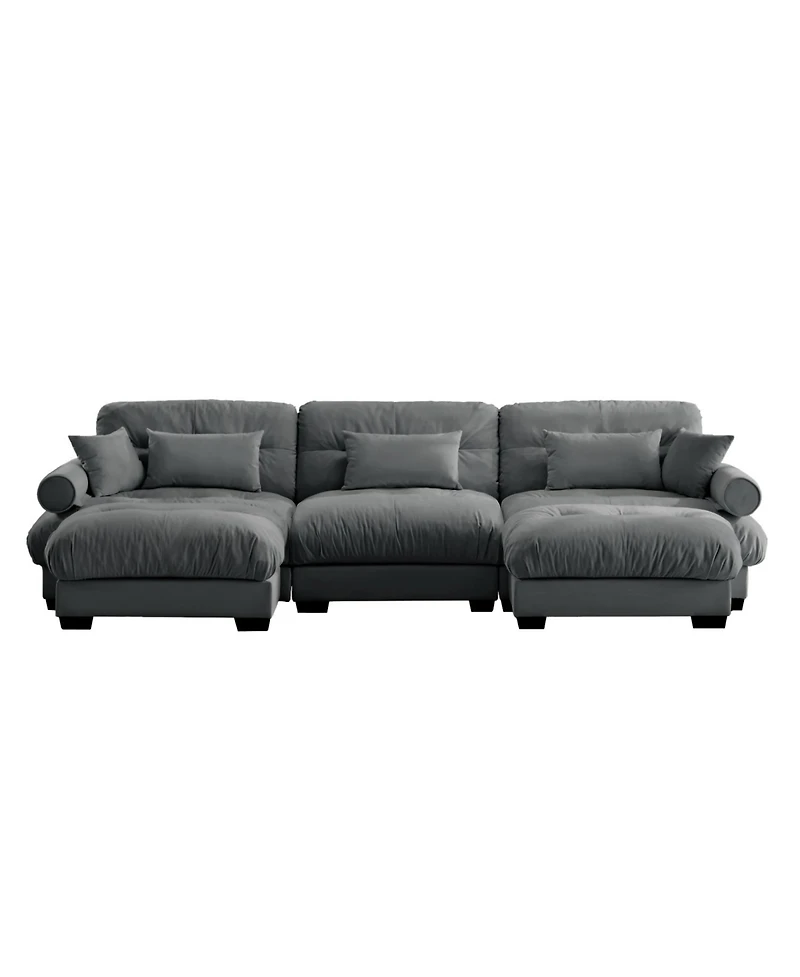 Streamdale Furniture Streamdale U Shape Sectional Sofa with Ottomans, Modern Corner Couch