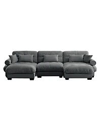 Streamdale Furniture Streamdale U Shape Sectional Sofa with Ottomans, Modern Corner Couch